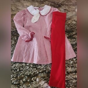 Charming Red and White Kids Outfit Set
